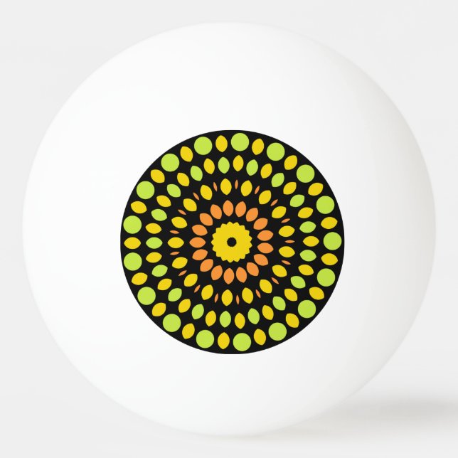 Balle De Ping Pong Couleurs agrumes, vert, jaune, orange, (Devant)