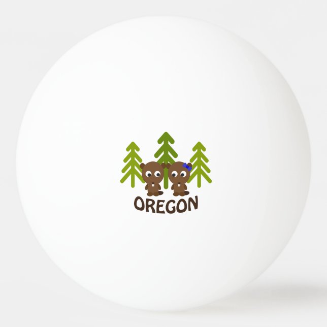 Balle De Ping Pong Couple castor mignon Oregon (Devant)