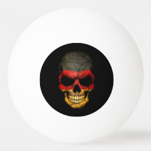 Balle De Ping Pong Crâne allemand de drapeau