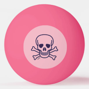 Balle De Ping Pong Crâne en os rose sur rose 1 étoile ping pong ball