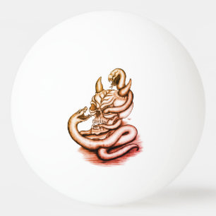 Balle De Ping Pong Crâne - Tête diabolique avec serpent