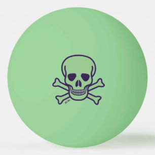 Balle De Ping Pong Crâne vert 1 étoile lueur verte balle de ping-pong
