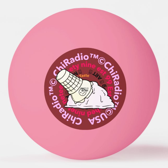 Balle De Ping Pong Crème glacée ChiRadioLLC ™ (Devant)
