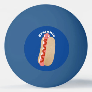 Balle De Ping Pong Curieux hot dog Weiner dessin animé
