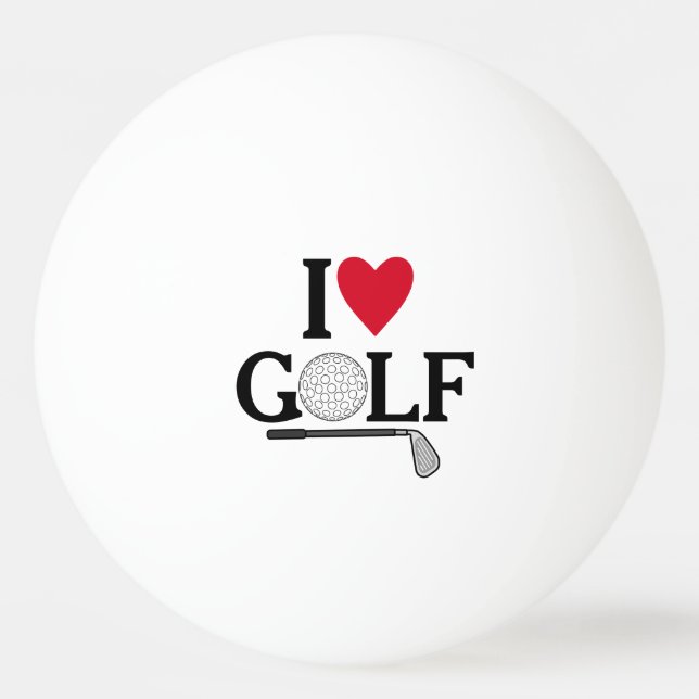 Balle De Ping Pong Customizable I love Golf (Devant)
