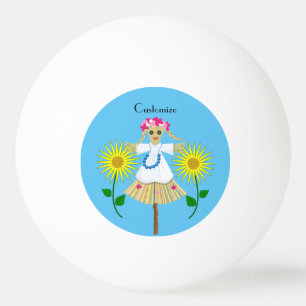 Balle De Ping Pong Cute Blonde Pigtails Scarecrow