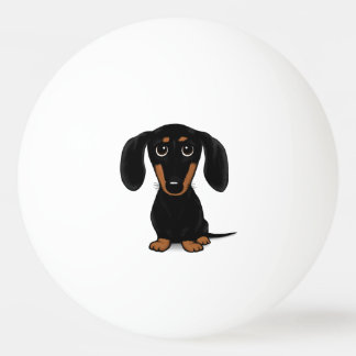 Balle De Ping Pong Cute Short Haired Black et Tan Dachshund Motif