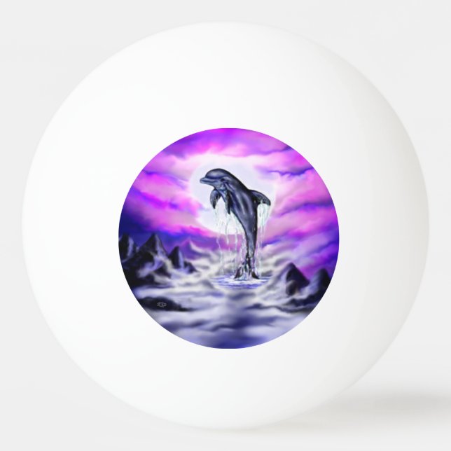 Balle De Ping Pong Dauphin clair de lune (Devant)