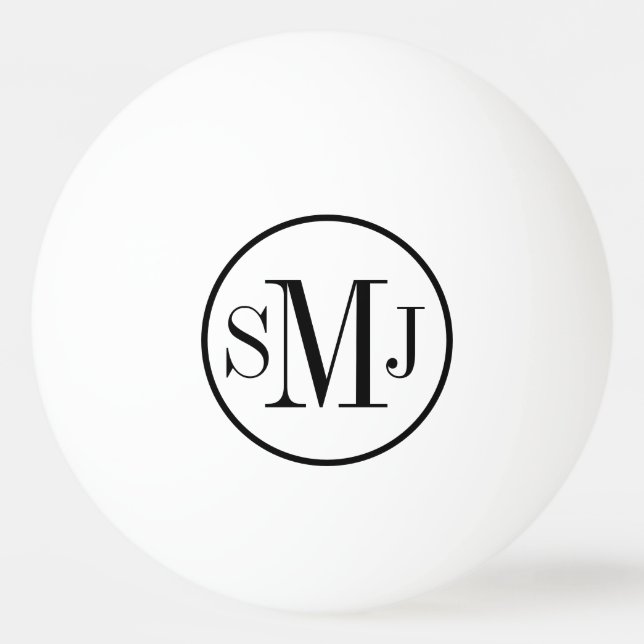 Balle De Ping Pong Décoré d'un monogramme élégant (Devant)