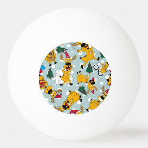 Balle De Ping Pong Deer Festive : Design Motif de Noël