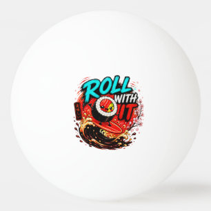 Balle De Ping Pong Défilement Avec – Drôle Design de Sushi de Surf