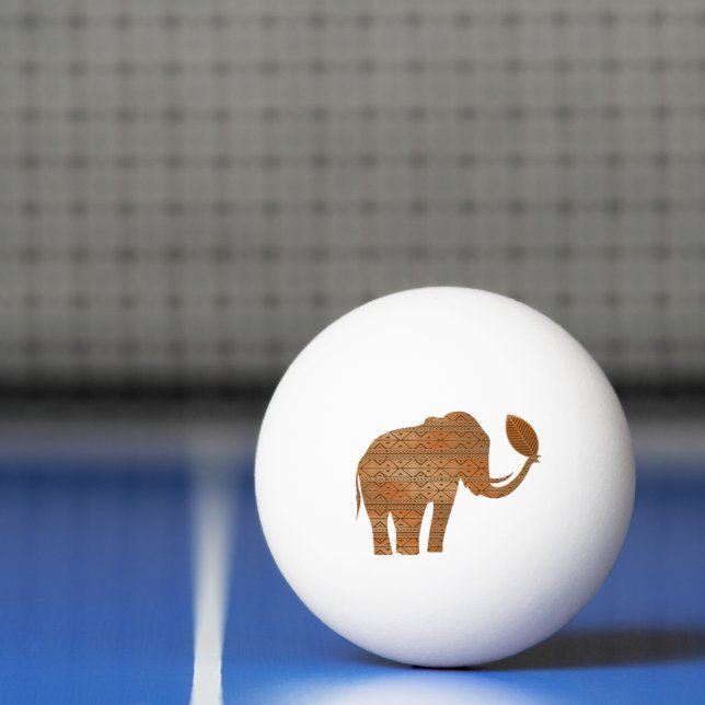 Balle De Ping Pong Design d'art tribal des éléphants (Filet)