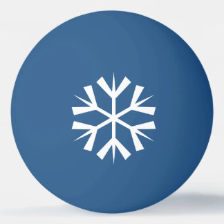Balle De Ping Pong Design de flocon de neige blanc sur bleu
