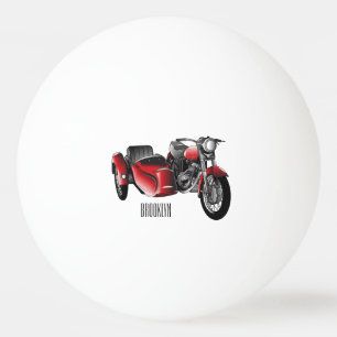 Balle De Ping Pong dessin animé de la moto Sidecar