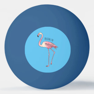 Balle De Ping Pong dessin animé d'oiseau Flamant rose