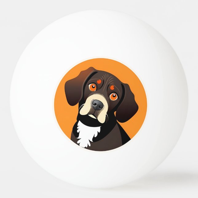 Balle De Ping Pong Dessin de dessin mignon d'un chiot (Devant)