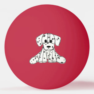 Balle De Ping Pong Dessin simple de contour de chien en peluche dalma
