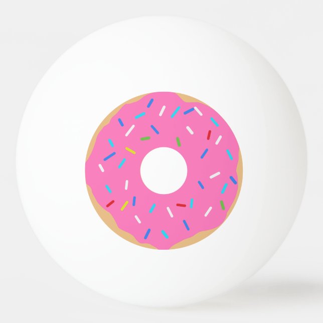 Balle De Ping Pong Donut Rose Avec Saupoudrages (Devant)