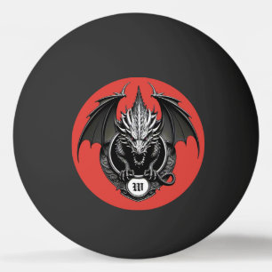 Balle De Ping Pong Dragon Gris avec des Yeux Jaunes