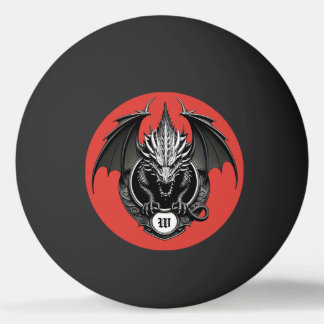Balle De Ping Pong Dragon Gris avec des Yeux Jaunes