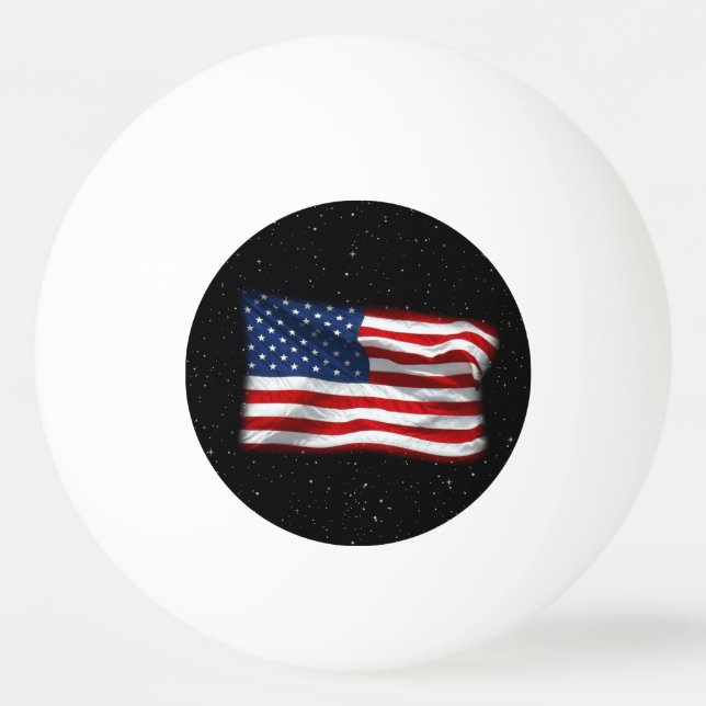 Balle De Ping Pong Drapeau américain patriotique États-Unis (Devant)