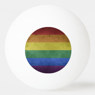 Balle De Ping Pong Drapeau arc-en-ciel LGBT Grunge