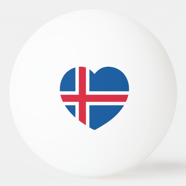 Balle De Ping Pong Drapeau cardiaque islandais (Devant)