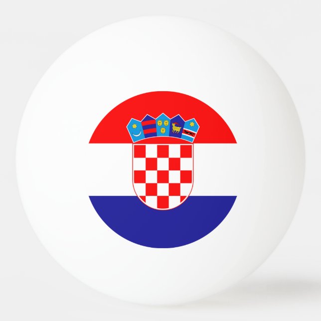 Balle De Ping Pong Drapeau Croatie (Devant)