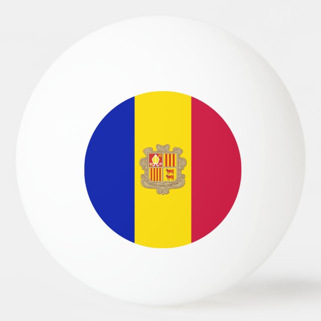 Balle De Ping Pong Drapeau d'Andorre patriotique (Devant)