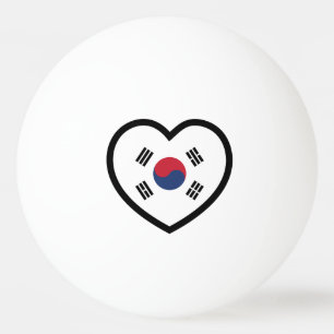 Balle De Ping Pong Drapeau de la Corée du Sud Cœur