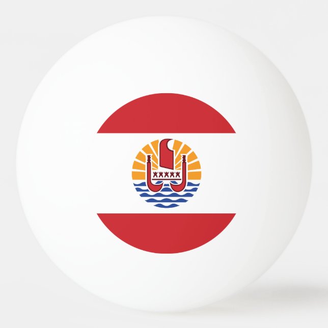 Balle De Ping Pong Drapeau de la Polynésie française (Devant)