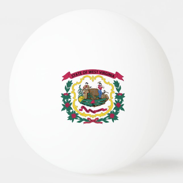 Balle De Ping Pong Drapeau de l'État de Virginie occidentale (Devant)