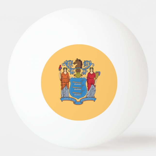 Balle De Ping Pong Drapeau de l'État du New Jersey (Devant)