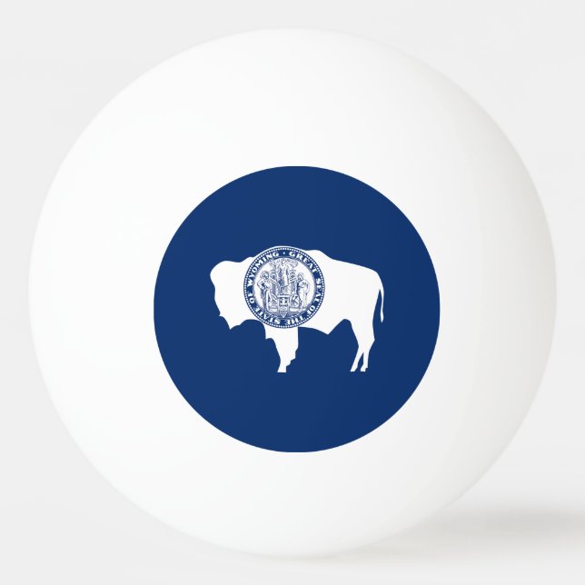 Balle De Ping Pong Drapeau de l'État du Wyoming (Devant)