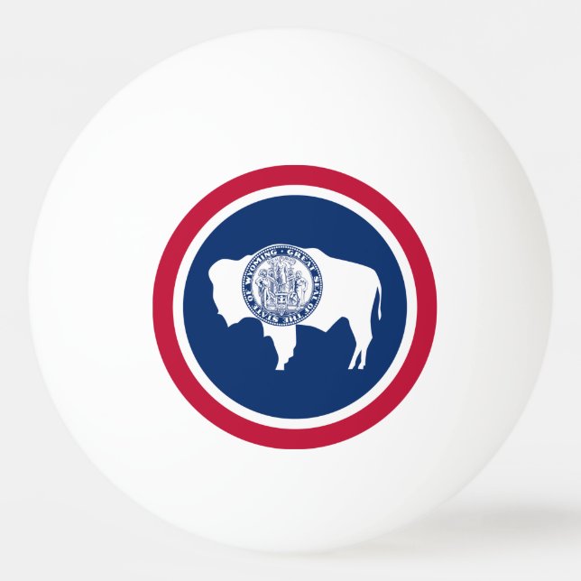 Balle De Ping Pong Drapeau de l'État du Wyoming (Devant)