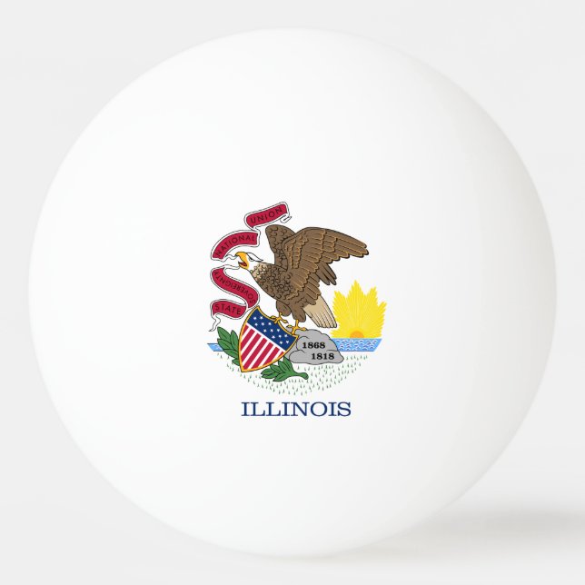 Balle De Ping Pong Drapeau de l'Illinois (Devant)