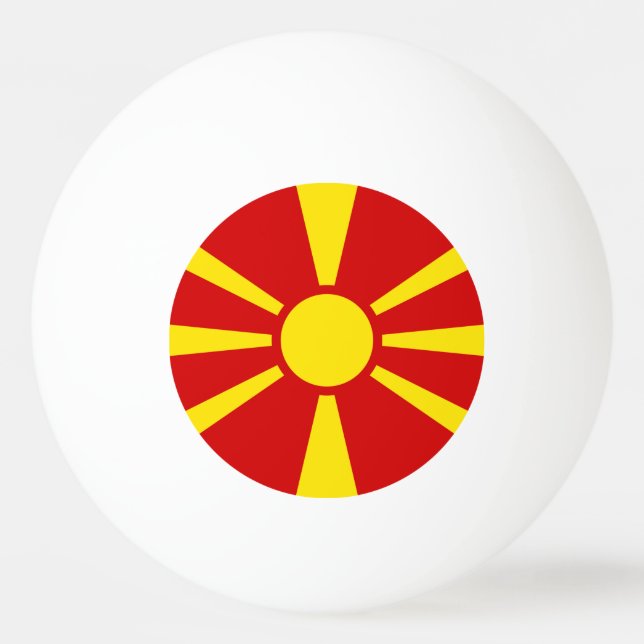 Balle De Ping Pong Drapeau de Macédoine du Nord (Devant)