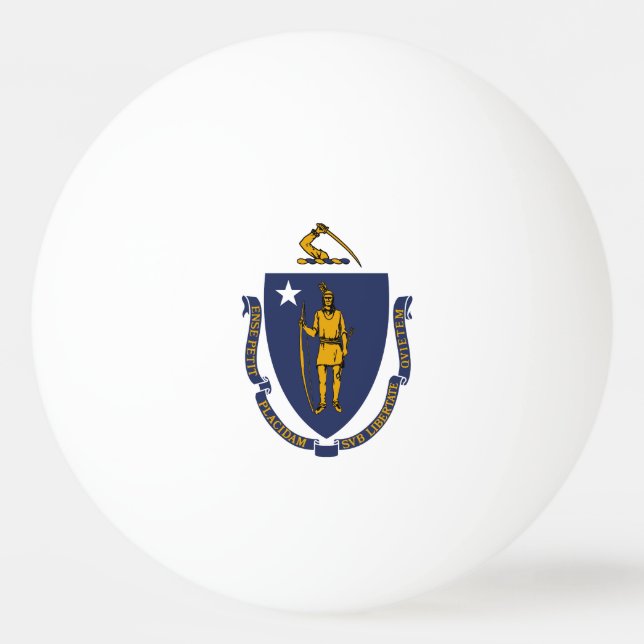 Balle De Ping Pong Drapeau d'État du Massachusetts (Devant)