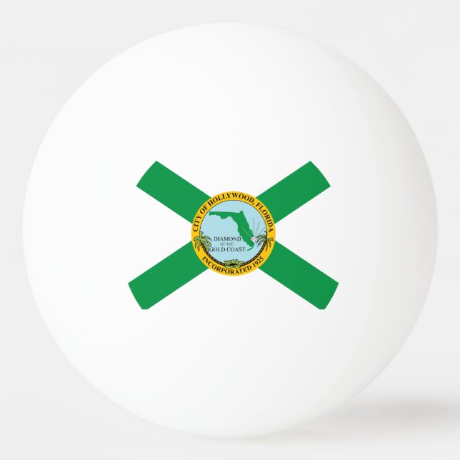 Balle De Ping Pong Drapeau d'Hollywood, Floride (Devant)