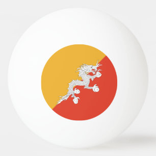 Balle De Ping Pong Drapeau du Bhoutan patriotique