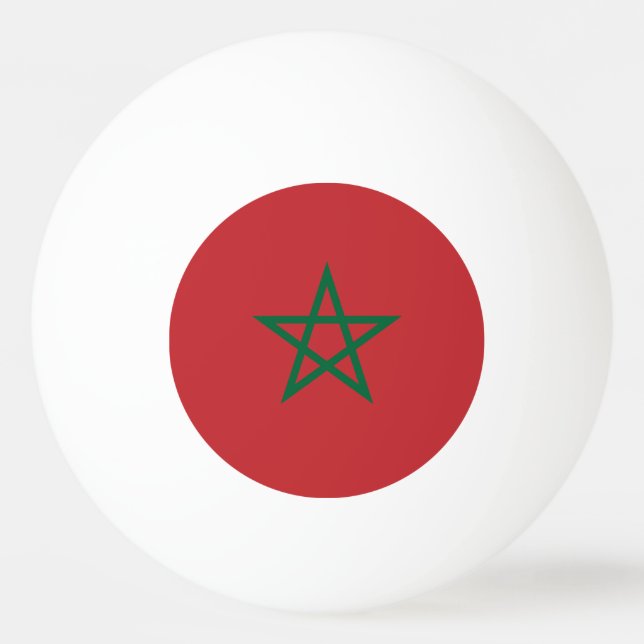 Balle De Ping Pong Drapeau du Maroc (Devant)