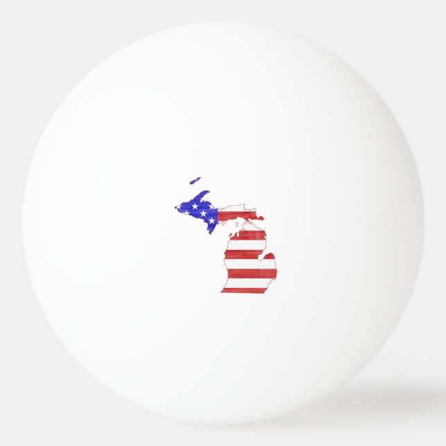 Balle De Ping Pong Drapeau du Michigan États-Unis silhouette (Devant)