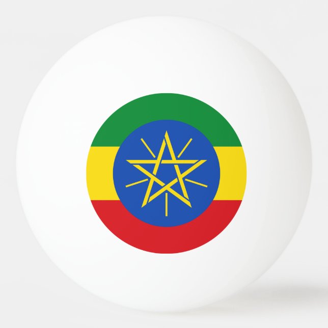 Balle De Ping Pong Drapeau Éthiopie (Devant)
