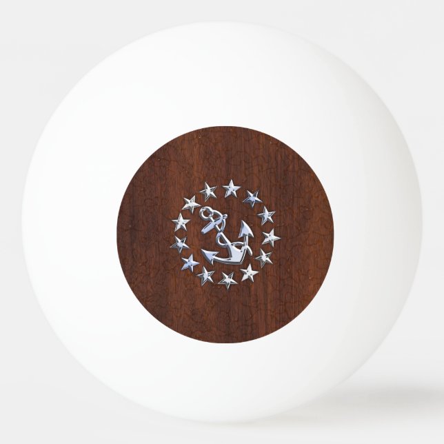 Balle De Ping Pong Drapeau nautique américain Wet Mahogany (Devant)