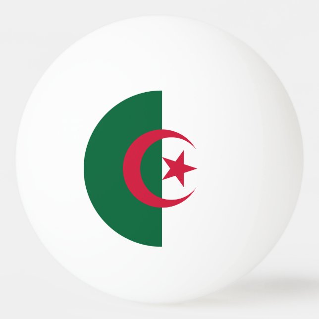 Balle De Ping Pong Drapeau patriotique algérien (Devant)