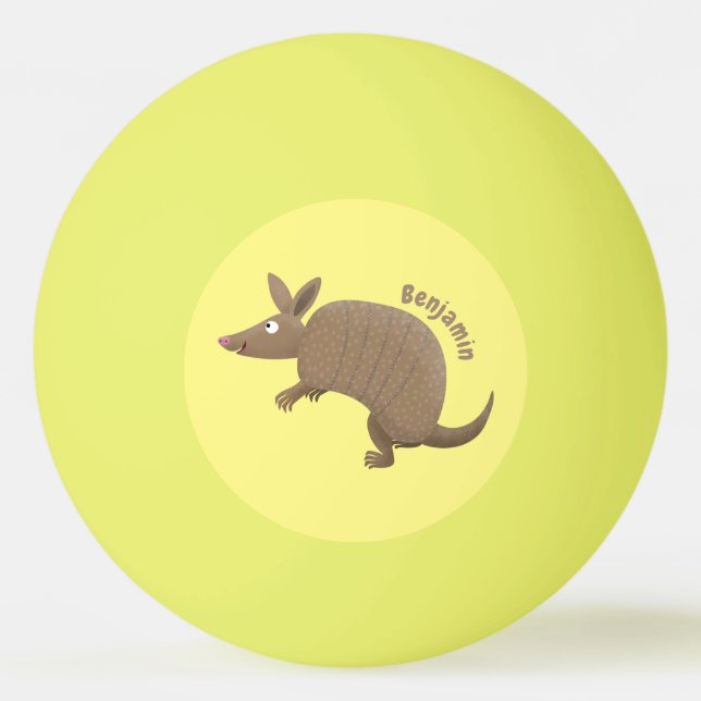 Balle De Ping Pong Drôle armadillo joyeux dessin animé (Devant)
