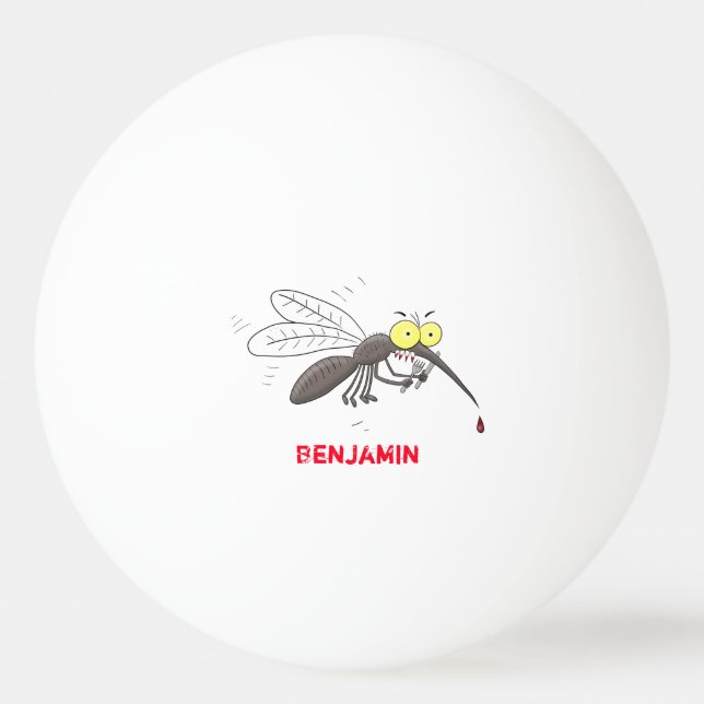 Balle De Ping Pong Drôle dessin d'insecte moustique (Devant)