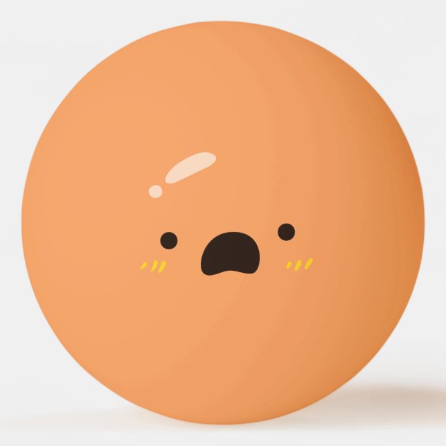 Balle De Ping Pong Drôle. Emoji Emoticon. Inquiet (Dos)