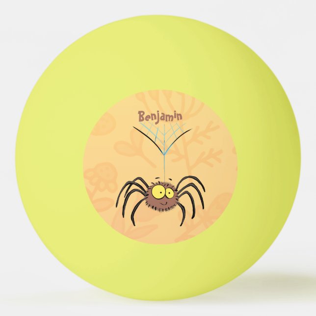 Balle De Ping Pong Drôle mignon dessin animé d'araignée moelleuse (Devant)
