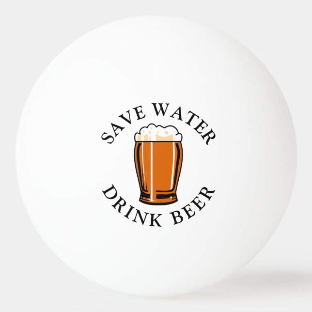 Balle De Ping Pong Économisez de la bière à boire (Devant)